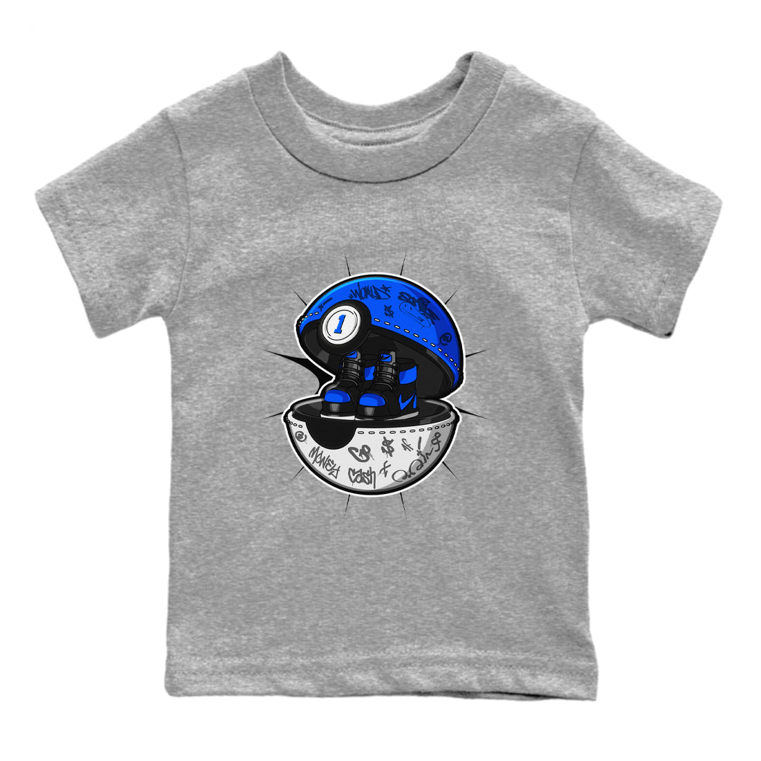 Air Jordan 1 Royal Reimagined shirt to match jordans Sneaker Capsule sneaker tees AJ1 Royal Reimagined SNRT Sneaker Release Tees Baby Toddler Heather Grey 2 T-Shirt