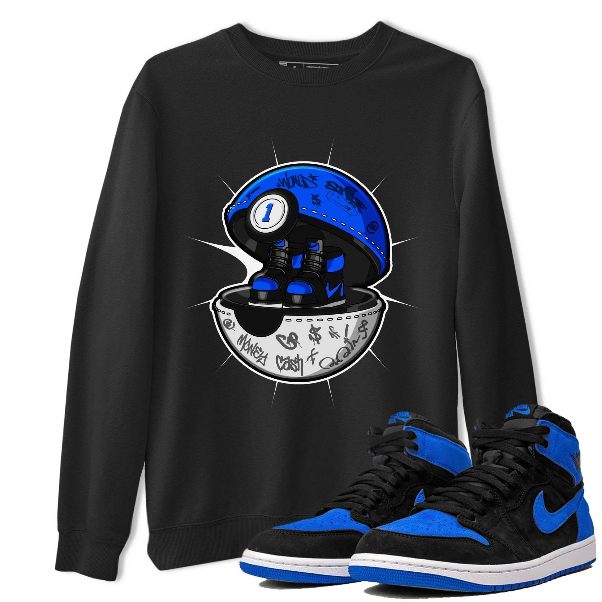 Air Jordan 1 Royal Reimagined shirt to match jordans Sneaker Capsule sneaker tees AJ1 Royal Reimagined SNRT Sneaker Release Tees Unisex Black 1 T-Shirt