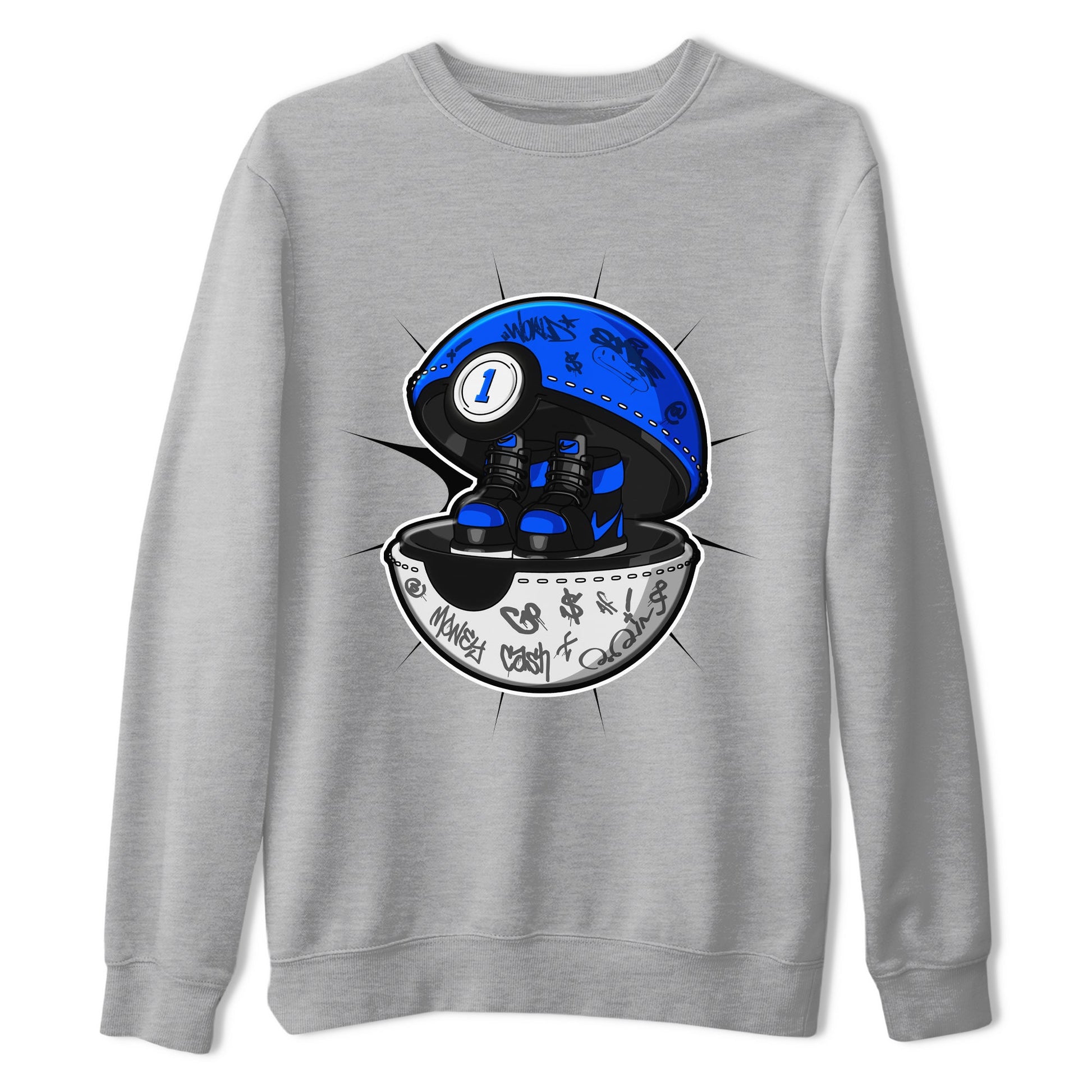 Air Jordan 1 Royal Reimagined shirt to match jordans Sneaker Capsule sneaker tees AJ1 Royal Reimagined SNRT Sneaker Release Tees Unisex Heather Grey 2 T-Shirt
