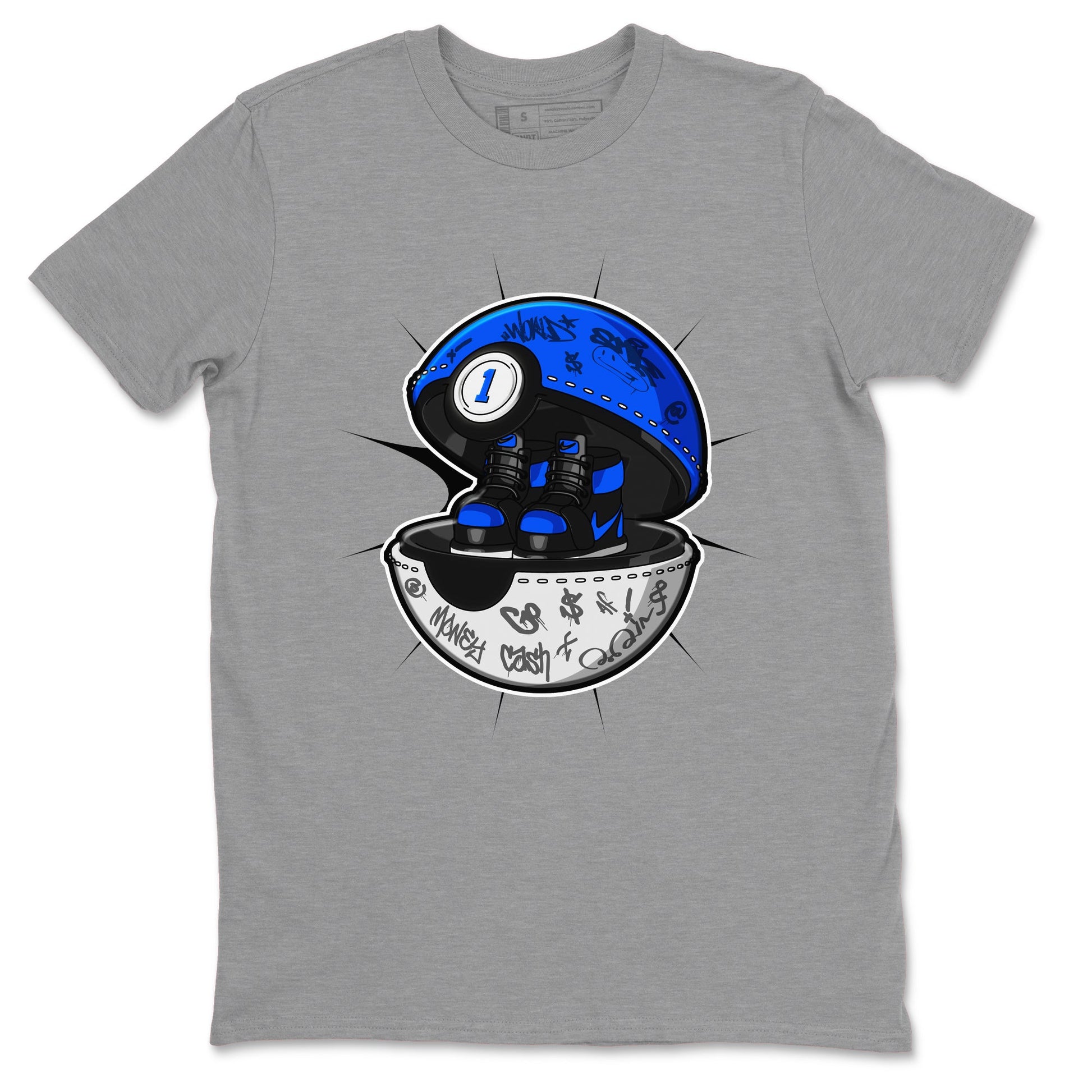 Air Jordan 1 Royal Reimagined shirt to match jordans Sneaker Capsule sneaker tees AJ1 Royal Reimagined SNRT Sneaker Release Tees Unisex Heather Grey 2 T-Shirt