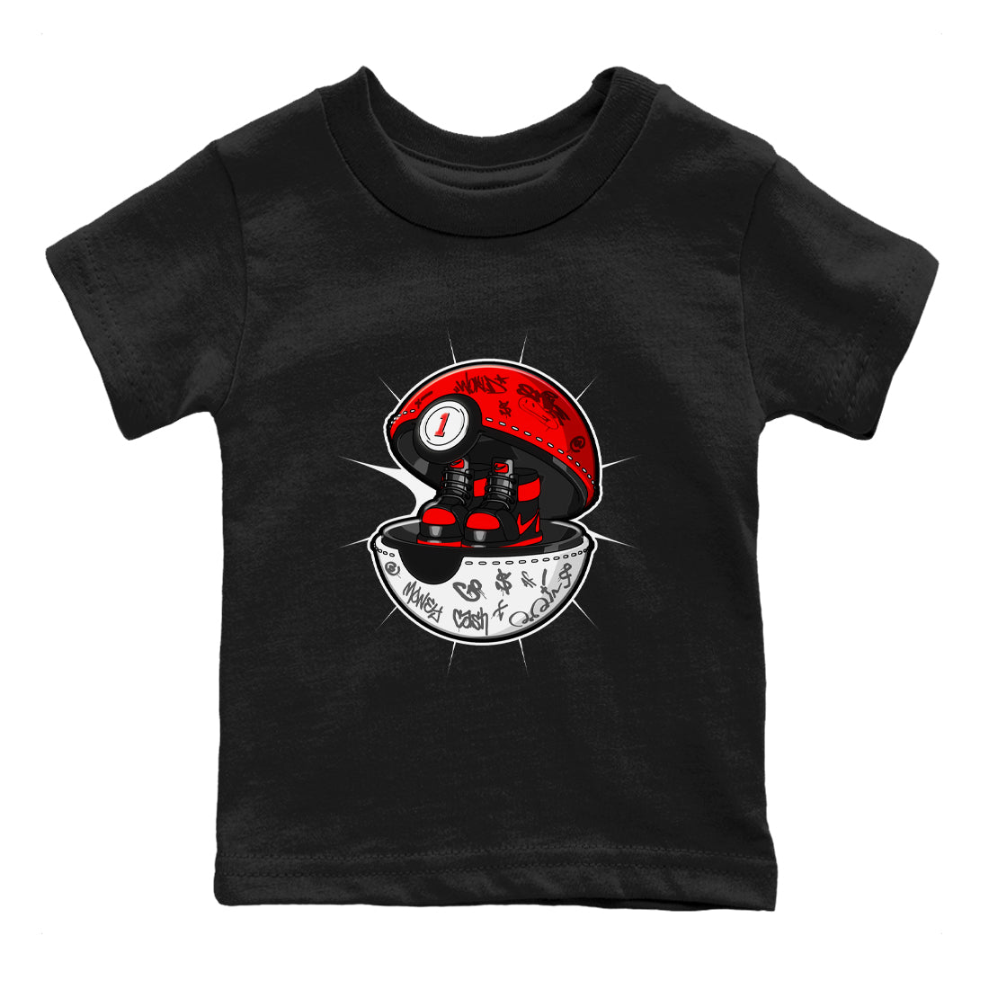 Air Jordan 1 Satin Bred shirt to match jordans Sneaker Capsule sneaker tees AJ1 Satin Bred SNRT Sneaker Release Tees Baby Toddler Black 2 T-Shirt