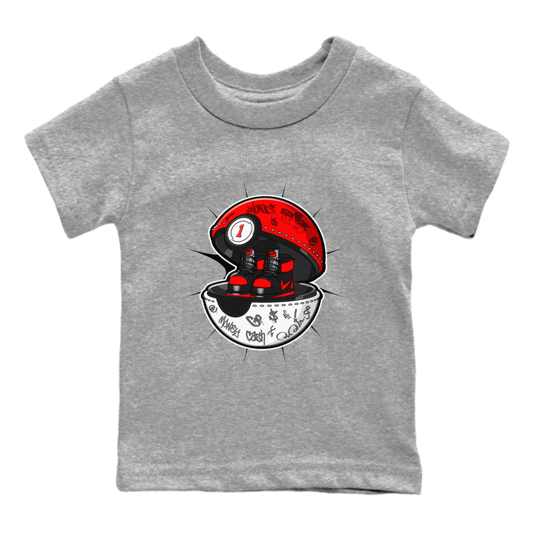 Air Jordan 1 Satin Bred shirt to match jordans Sneaker Capsule sneaker tees AJ1 Satin Bred SNRT Sneaker Release Tees Baby Toddler Heather Grey 2 T-Shirt