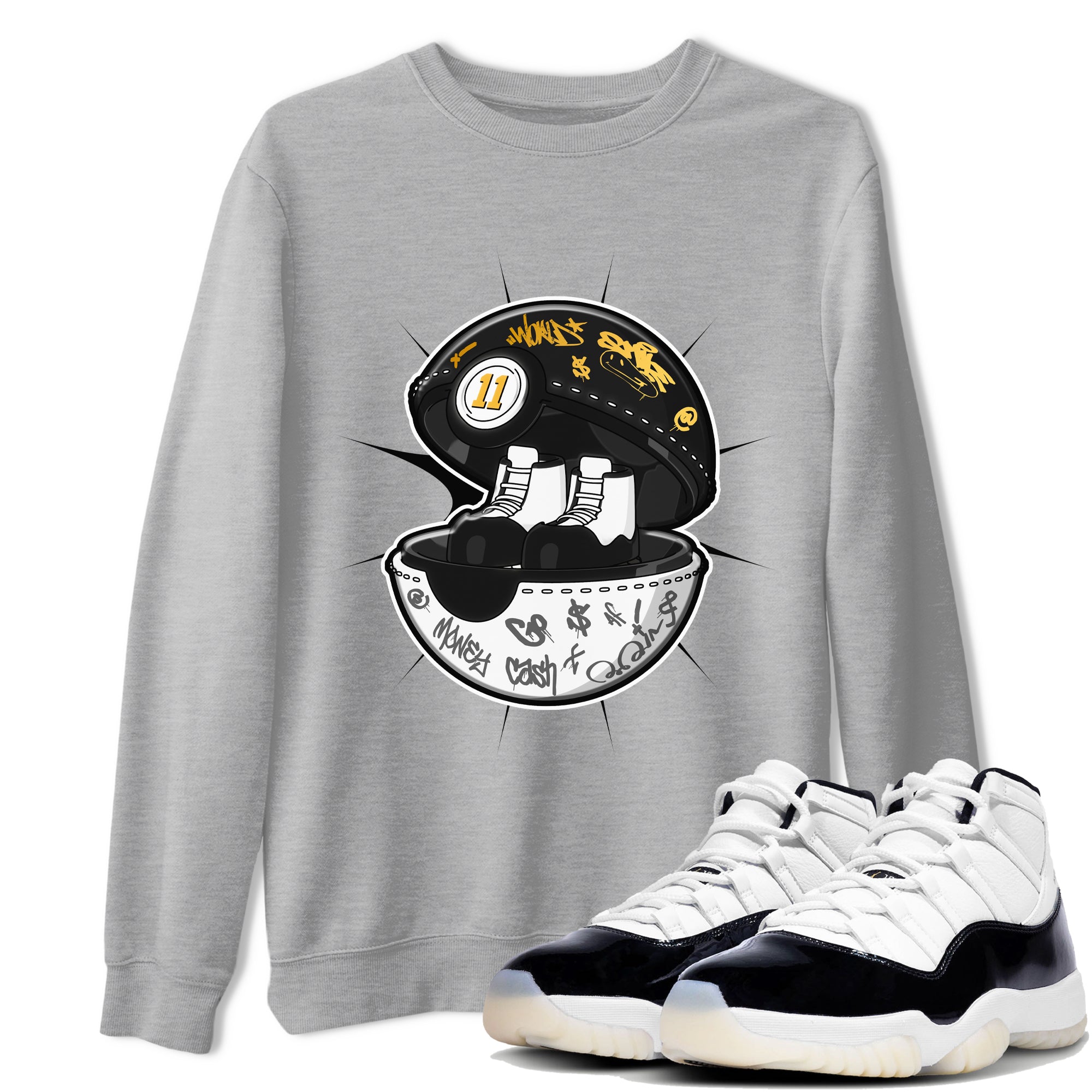 Air Jordan 11 Gratitude shirt to match jordans Sneaker Capsule sneaker tees AJ11 Gratitude SNRT Sneaker Release Tees Unisex Heather Grey 1 T-Shirt