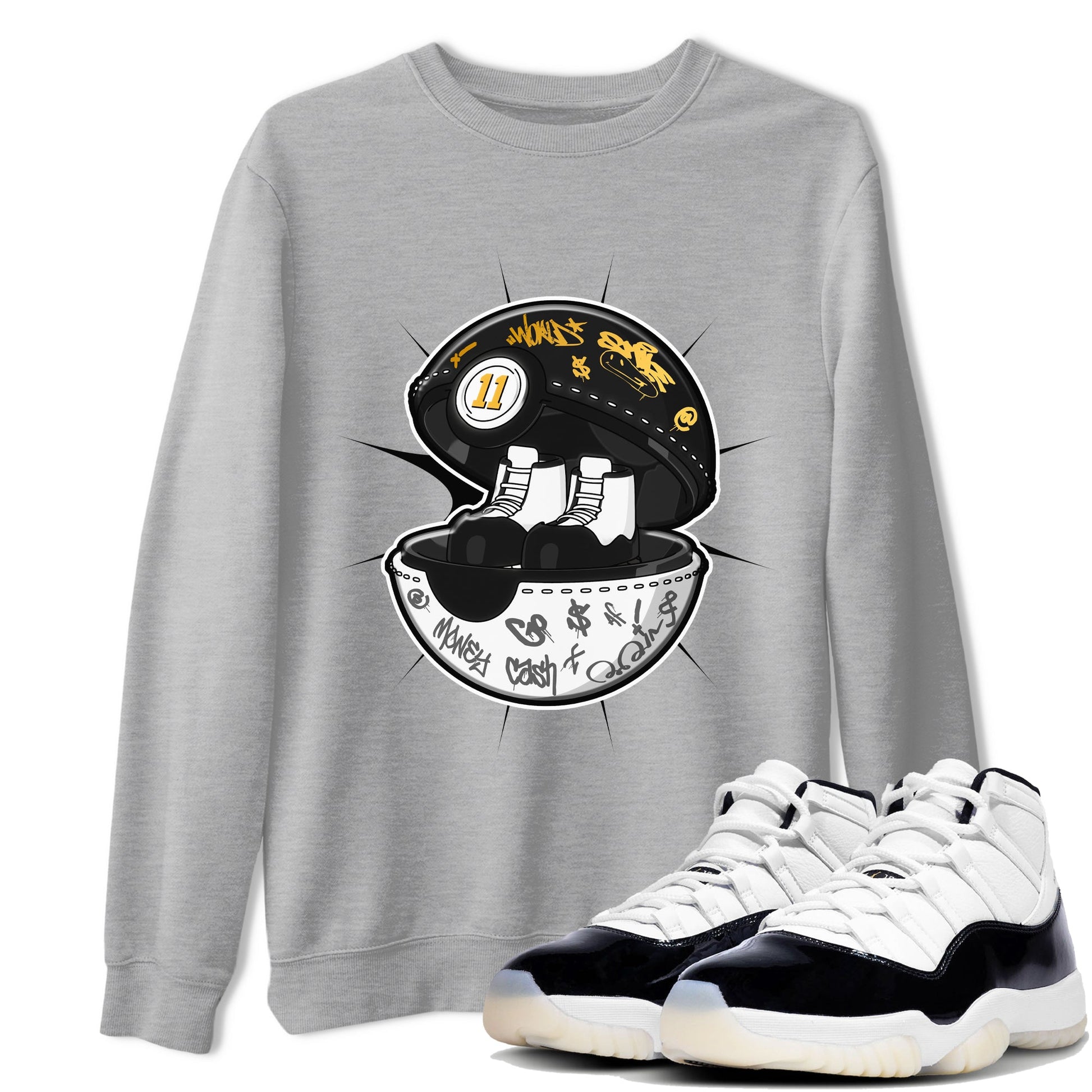 Air Jordan 11 Gratitude shirt to match jordans Sneaker Capsule sneaker tees AJ11 Gratitude SNRT Sneaker Release Tees Unisex Heather Grey 1 T-Shirt