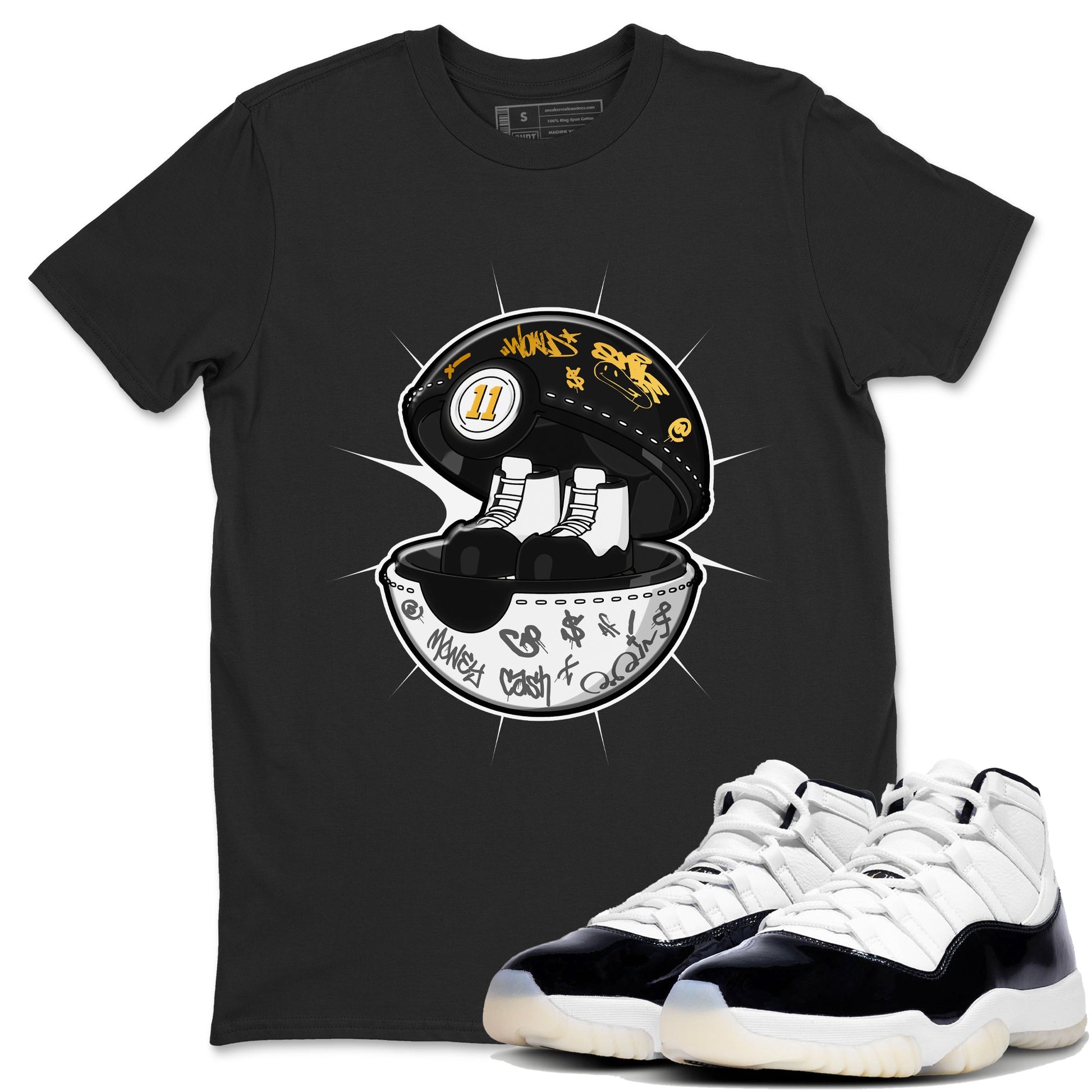 Air Jordan 11 Gratitude shirt to match jordans Sneaker Capsule sneaker tees AJ11 Gratitude SNRT Sneaker Release Tees Unisex Black 1 T-Shirt