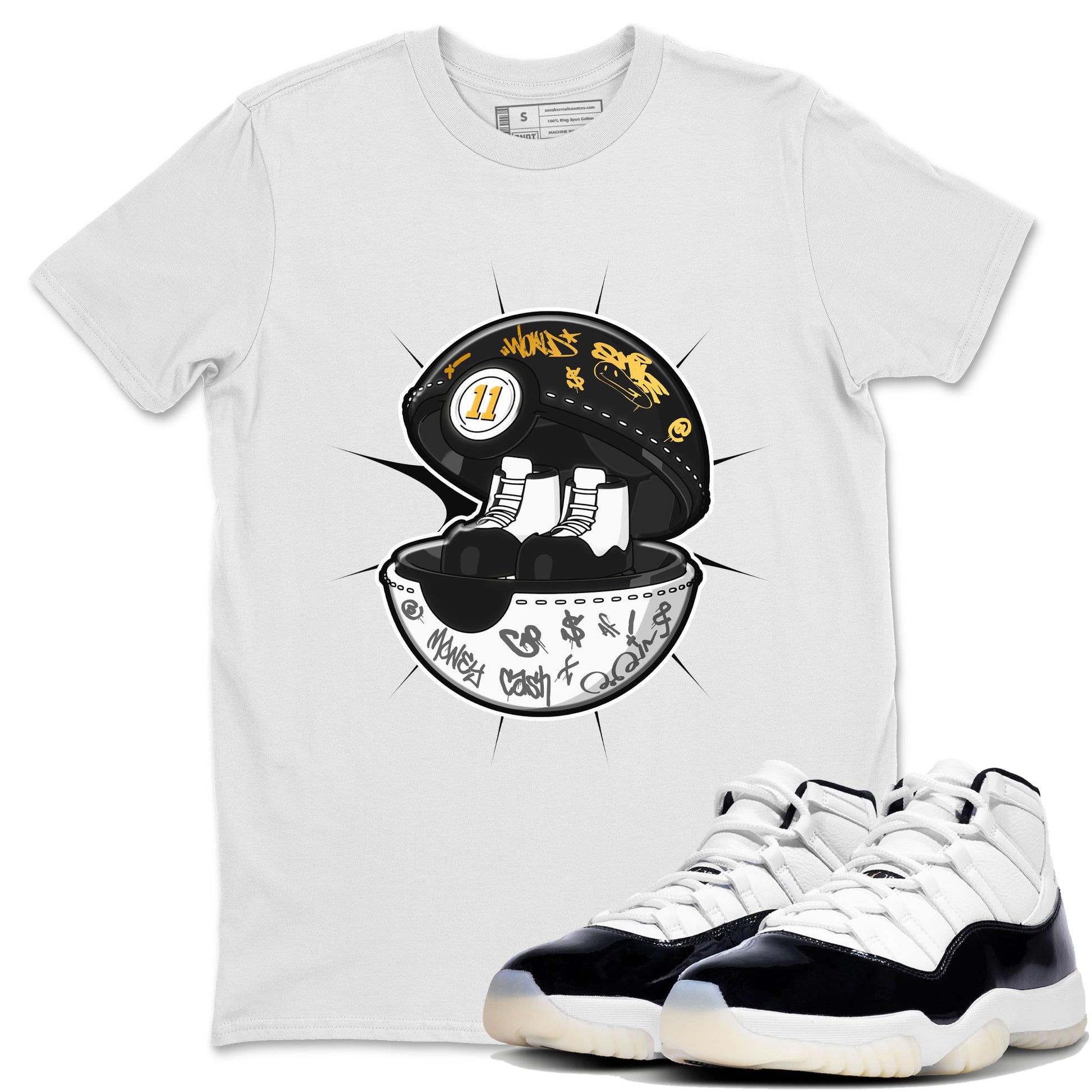 Air Jordan 11 Gratitude shirt to match jordans Sneaker Capsule sneaker tees AJ11 Gratitude SNRT Sneaker Release Tees Unisex White 1 T-Shirt