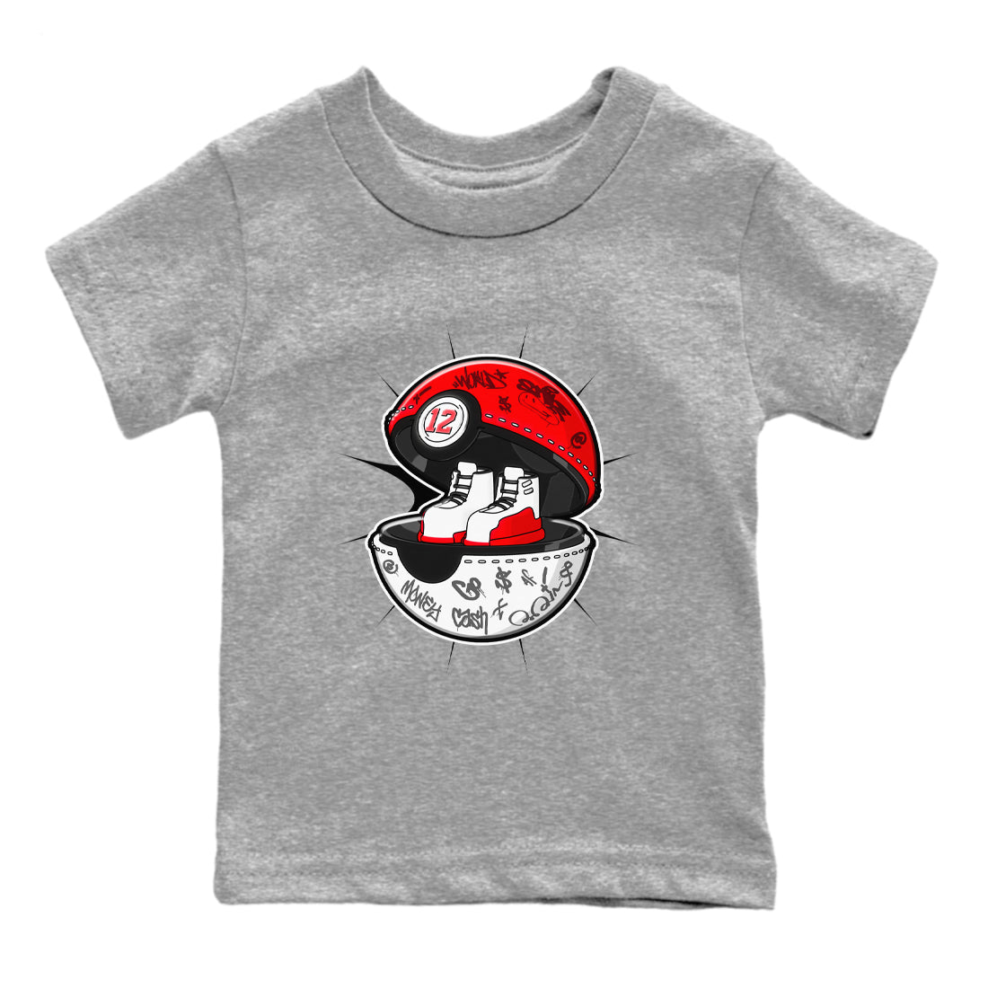 Air Jordan 12 Cherry shirt to match jordans Sneaker Capsule sneaker tees AJ12 Cherry SNRT Sneaker Release Tees Baby Toddler Heather Grey 2 T-Shirt