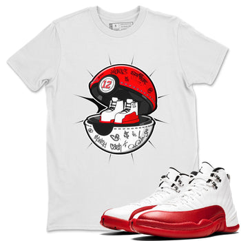 Air Jordan 12 Cherry shirt to match jordans Sneaker Capsule sneaker tees AJ12 Cherry SNRT Sneaker Release Tees Unisex White 1 T-Shirt