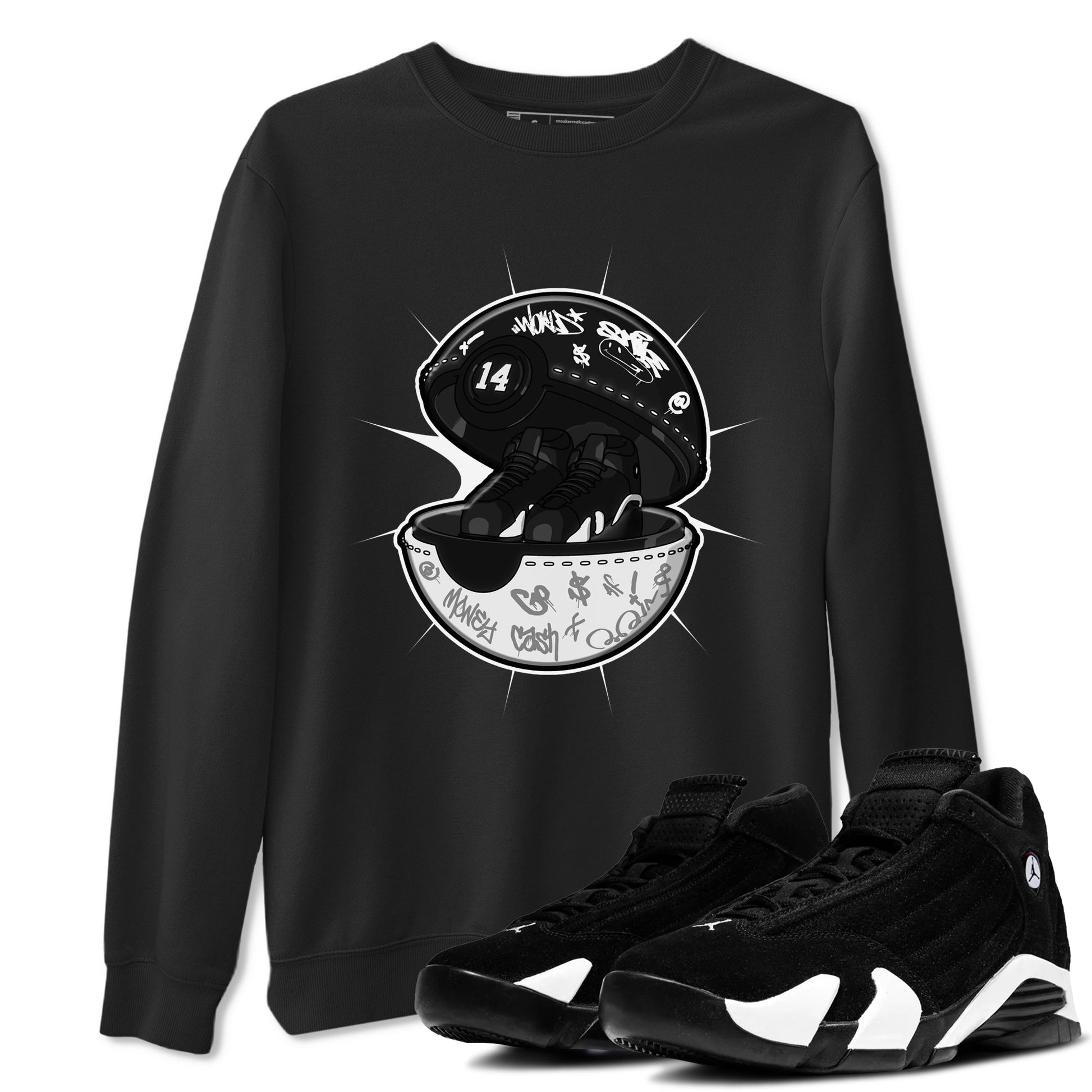 14s Panda shirt to match jordans Sneaker Capsule sneaker tees Air Jordan 14 Panda SNRT Sneaker Release Tees Unisex Black 1 T-Shirt