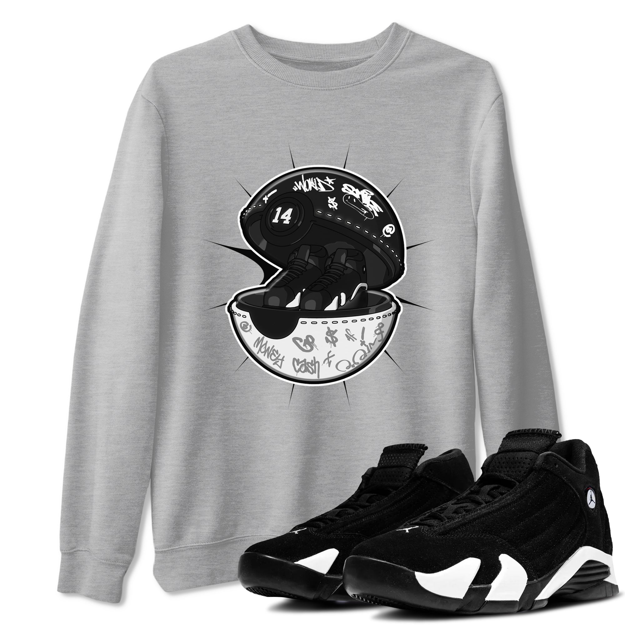 14s Panda shirt to match jordans Sneaker Capsule sneaker tees Air Jordan 14 Panda SNRT Sneaker Release Tees Unisex Heather Grey 1 T-Shirt