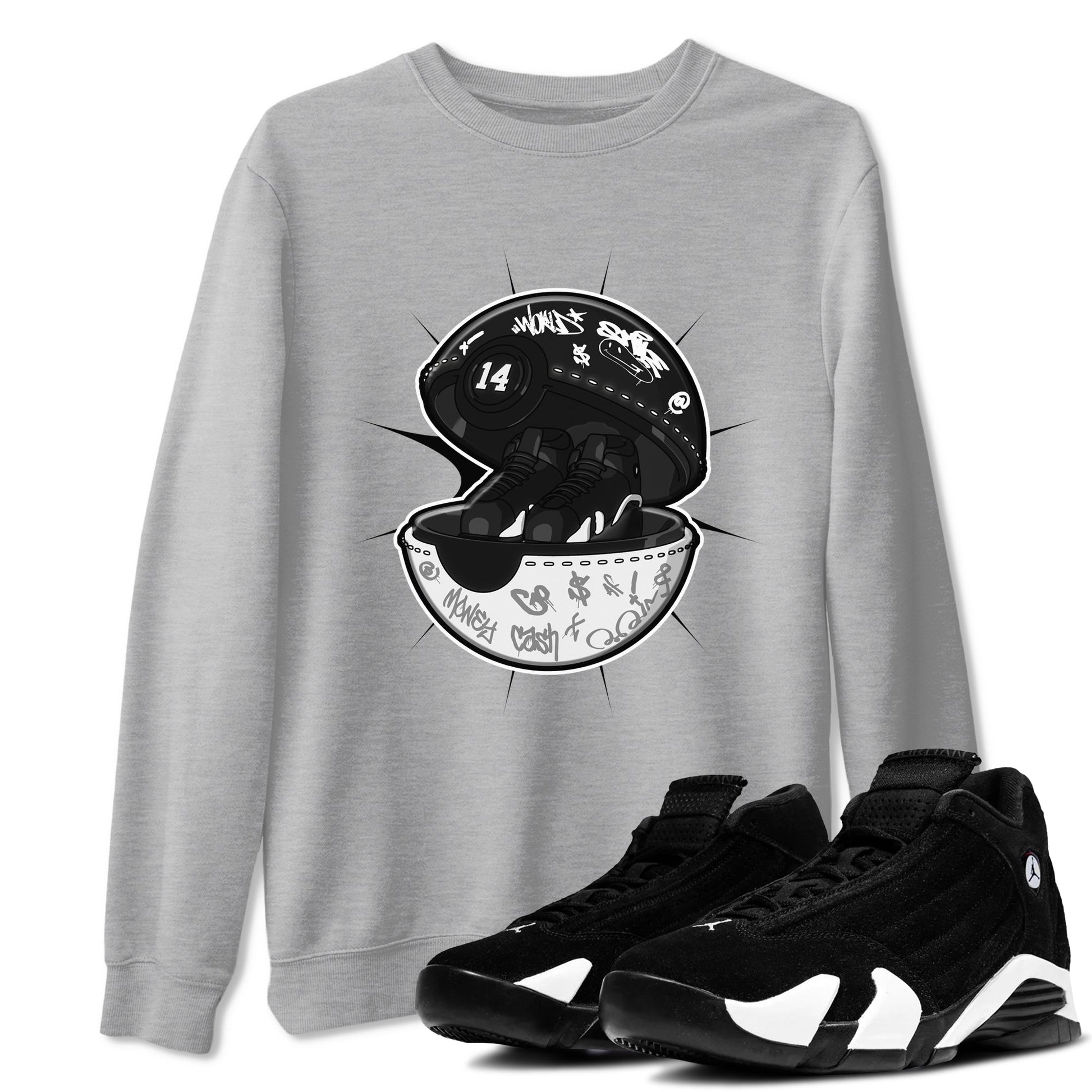 14s Panda shirt to match jordans Sneaker Capsule sneaker tees Air Jordan 14 Panda SNRT Sneaker Release Tees Unisex Heather Grey 1 T-Shirt