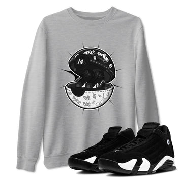 14s Panda shirt to match jordans Sneaker Capsule sneaker tees Air Jordan 14 Panda SNRT Sneaker Release Tees Unisex Heather Grey 1 T-Shirt