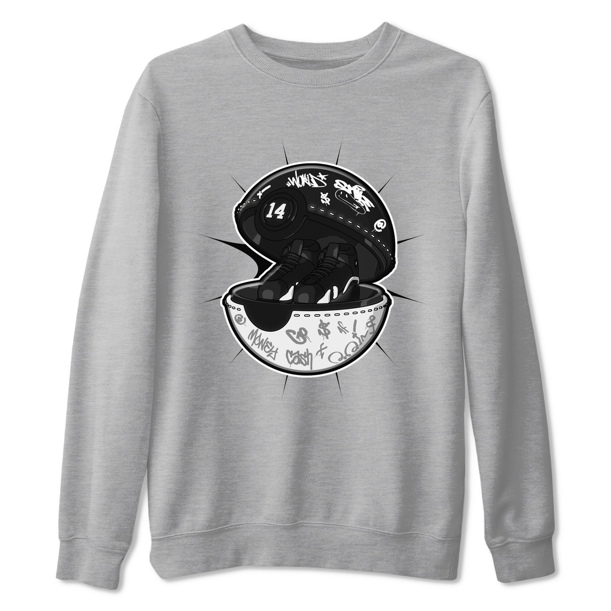 14s Panda shirt to match jordans Sneaker Capsule sneaker tees Air Jordan 14 Panda SNRT Sneaker Release Tees Unisex Heather Grey 2 T-Shirt