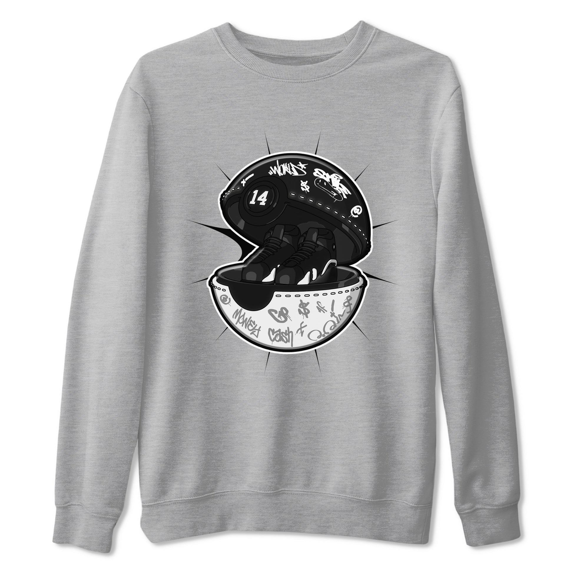 14s Panda shirt to match jordans Sneaker Capsule sneaker tees Air Jordan 14 Panda SNRT Sneaker Release Tees Unisex Heather Grey 2 T-Shirt