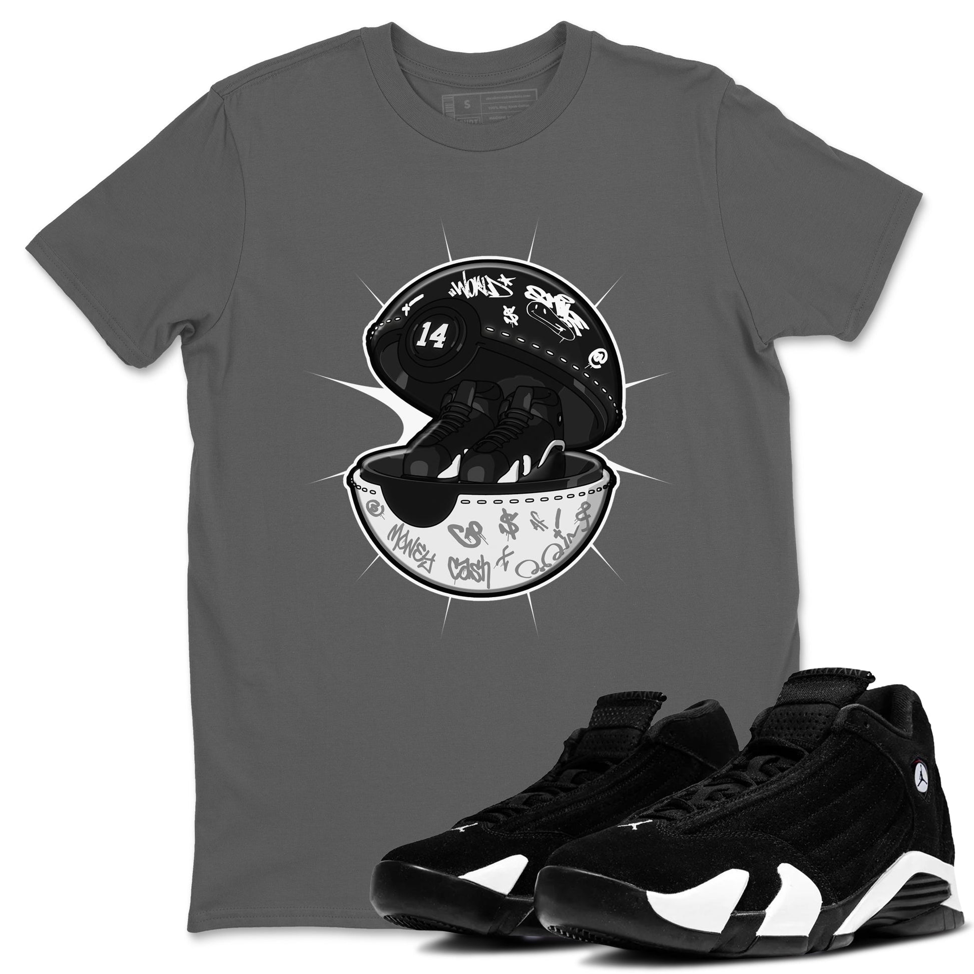 14s Panda shirt to match jordans Sneaker Capsule sneaker tees Air Jordan 14 Panda SNRT Sneaker Release Tees Unisex Cool Grey 1 T-Shirt