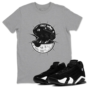 14s Panda shirt to match jordans Sneaker Capsule sneaker tees Air Jordan 14 Panda SNRT Sneaker Release Tees Unisex Heather Grey 1 T-Shirt