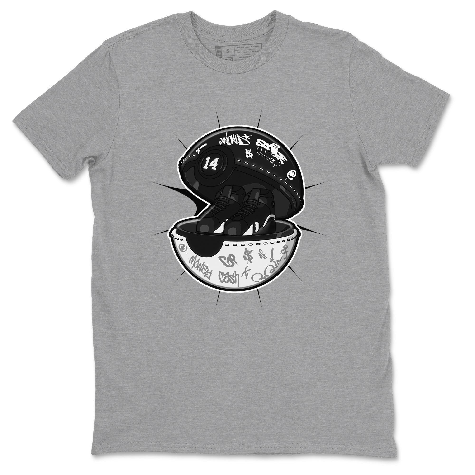 14s Panda shirt to match jordans Sneaker Capsule sneaker tees Air Jordan 14 Panda SNRT Sneaker Release Tees Unisex Heather Grey 2 T-Shirt