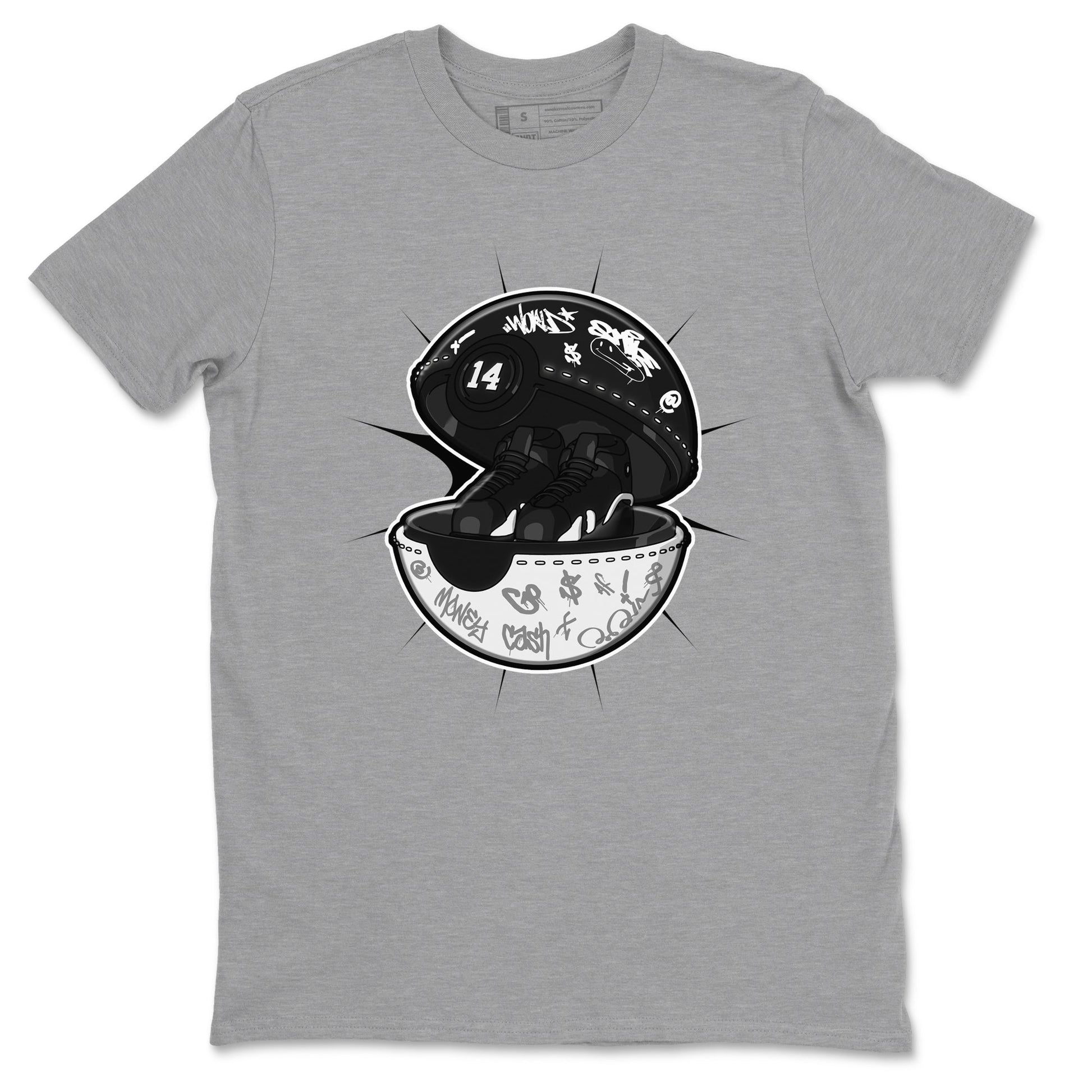 14s Panda shirt to match jordans Sneaker Capsule sneaker tees Air Jordan 14 Panda SNRT Sneaker Release Tees Unisex Heather Grey 2 T-Shirt