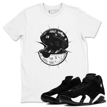 14s Panda shirt to match jordans Sneaker Capsule sneaker tees Air Jordan 14 Panda SNRT Sneaker Release Tees Unisex White 1 T-Shirt