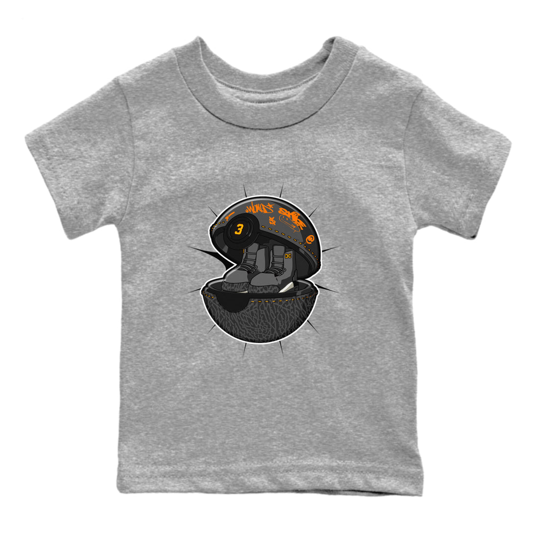 3s Fear shirt to match jordans Sneaker Capsule sneaker tees Air Jordan 3 Fear SNRT Sneaker Release Tees Baby Toddler Heather Grey 2 T-Shirt