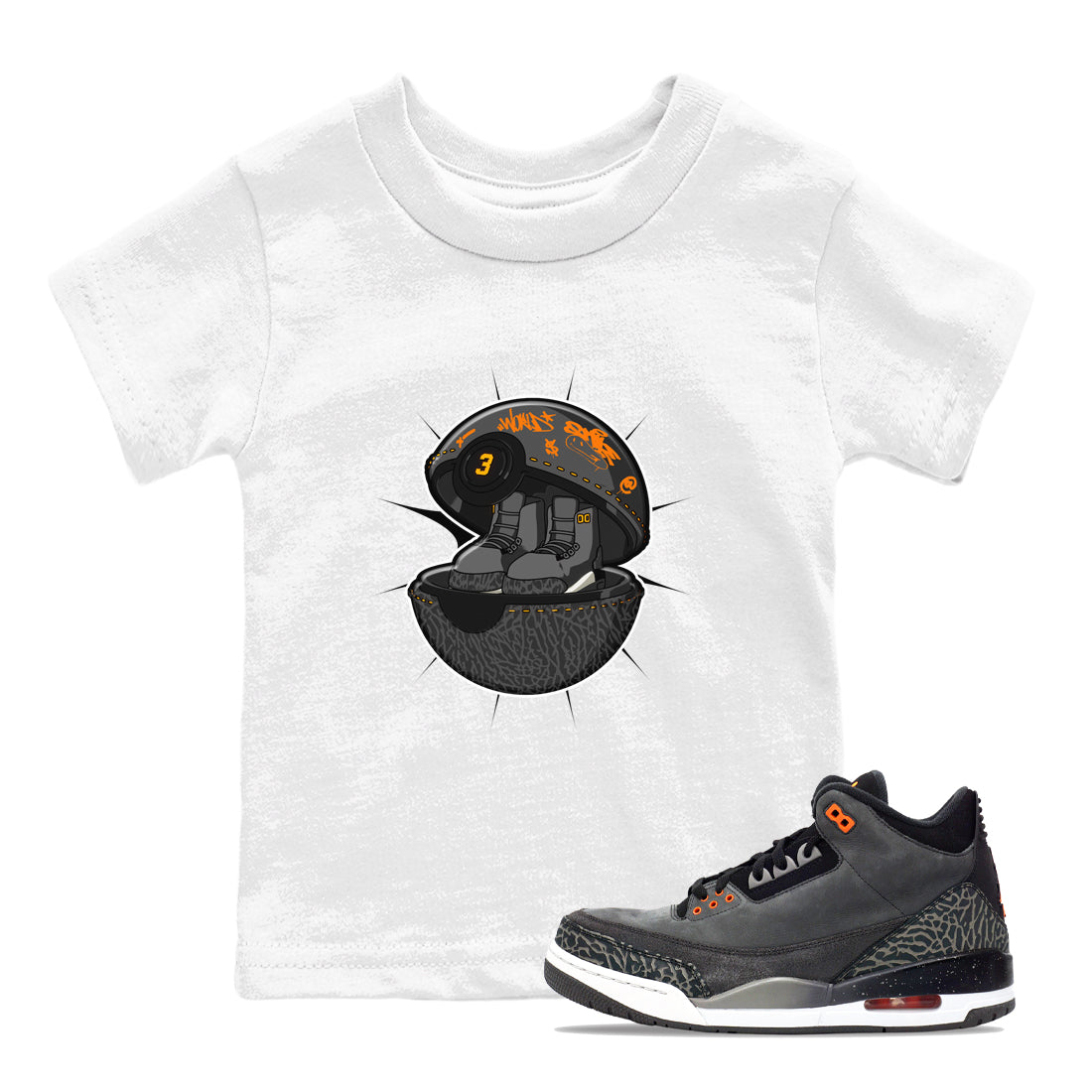 3s Fear shirt to match jordans Sneaker Capsule sneaker tees Air Jordan 3 Fear SNRT Sneaker Release Tees Baby Toddler White 1 T-Shirt
