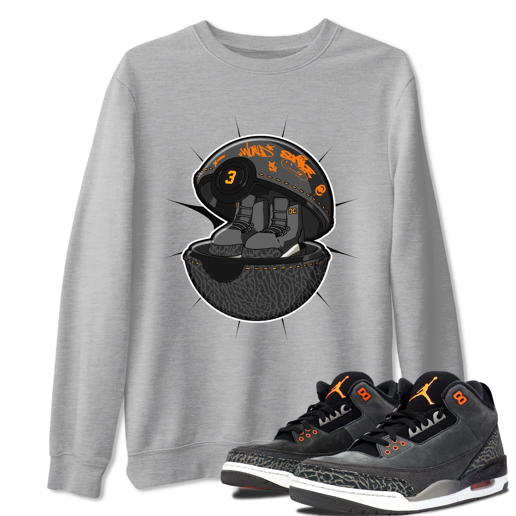 3s Fear shirt to match jordans Sneaker Capsule sneaker tees Air Jordan 3 Fear SNRT Sneaker Release Tees Unisex Heather Grey 1 T-Shirt