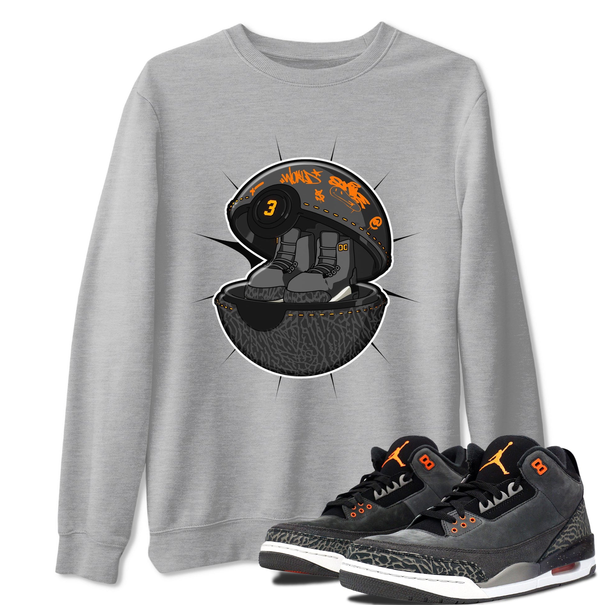 3s Fear shirt to match jordans Sneaker Capsule sneaker tees Air Jordan 3 Fear SNRT Sneaker Release Tees Unisex Heather Grey 1 T-Shirt