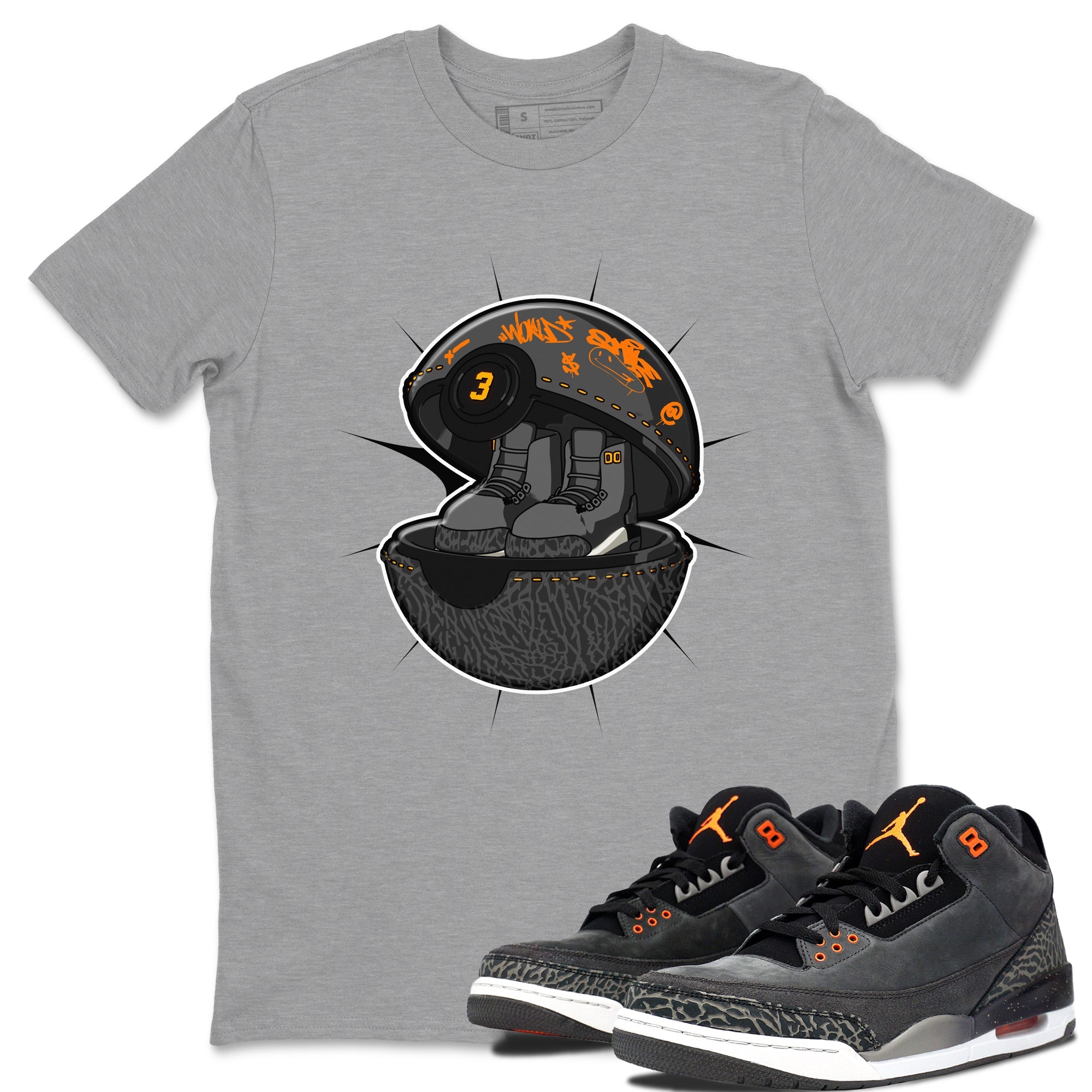 3s Fear shirt to match jordans Sneaker Capsule sneaker tees Air Jordan 3 Fear SNRT Sneaker Release Tees Unisex Heather Grey 1 T-Shirt
