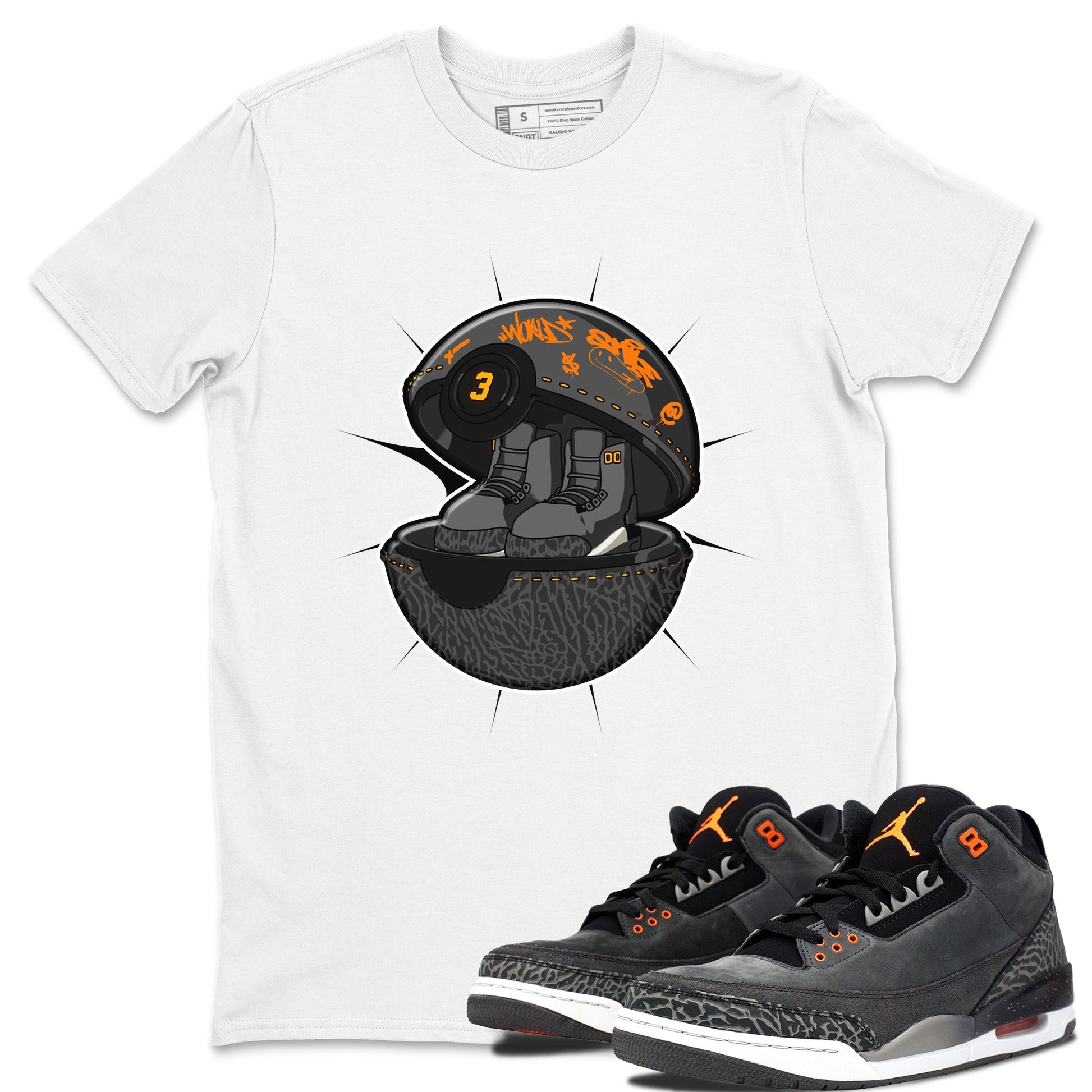 3s Fear shirt to match jordans Sneaker Capsule sneaker tees Air Jordan 3 Fear SNRT Sneaker Release Tees Unisex White 1 T-Shirt