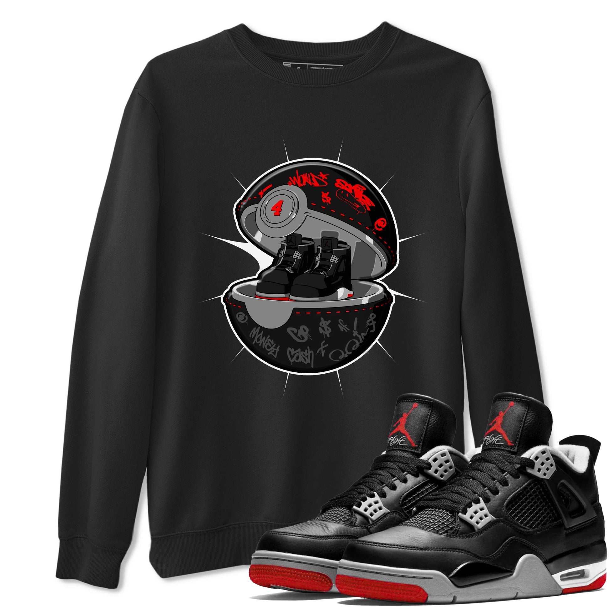 4s Bred Reimagined shirt to match jordans Sneaker Capsule sneaker tees Air Jordan 4 Bred Reimagined SNRT Sneaker Release Tees Unisex Black 1 T-Shirt