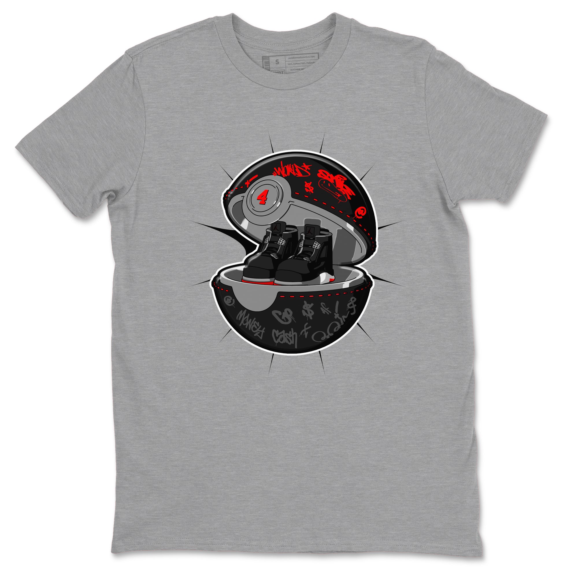 4s Bred Reimagined shirt to match jordans Sneaker Capsule sneaker tees Air Jordan 4 Bred Reimagined SNRT Sneaker Release Tees Unisex Heather Grey 2 T-Shirt