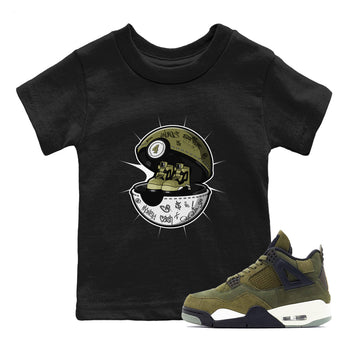 Air Jordan 4 Medium Olive shirt to match jordans Sneaker Capsule sneaker tees AJ4 Medium Olive SNRT Sneaker Release Tees Baby Toddler Black 1 T-Shirt