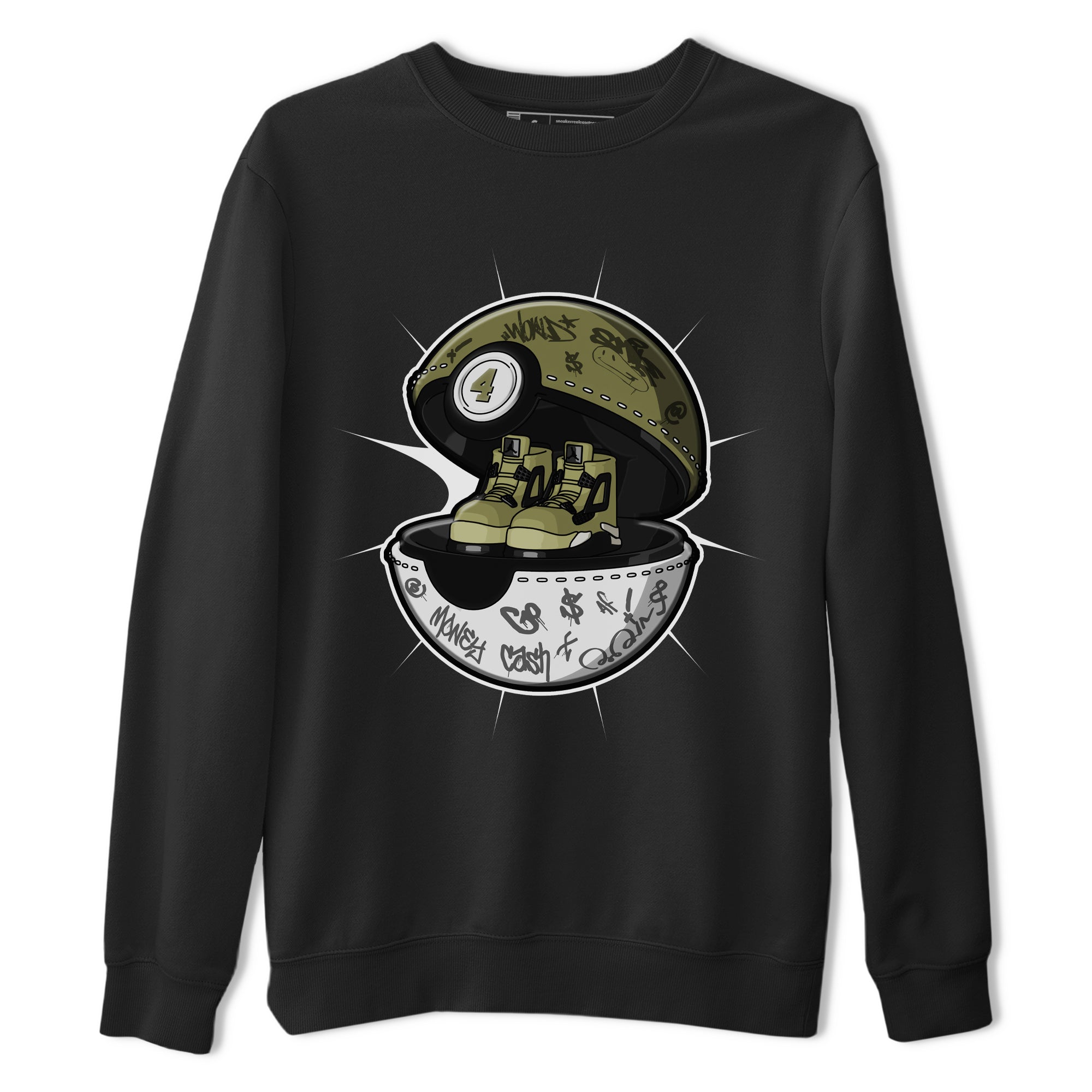 Air Jordan 4 Medium Olive shirt to match jordans Sneaker Capsule sneaker tees AJ4 Medium Olive SNRT Sneaker Release Tees Unisex Black 2 T-Shirt