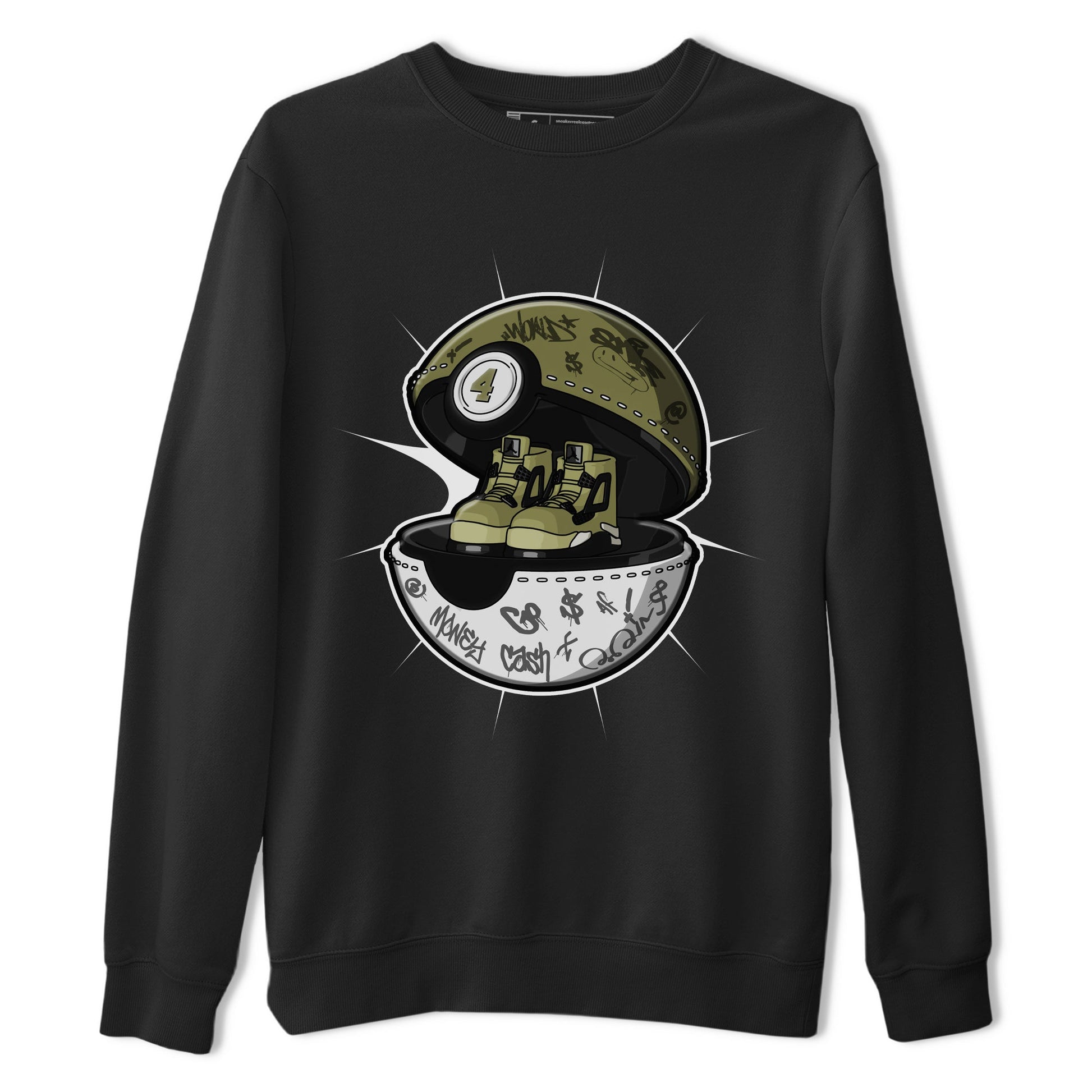 Air Jordan 4 Medium Olive shirt to match jordans Sneaker Capsule sneaker tees AJ4 Medium Olive SNRT Sneaker Release Tees Unisex Black 2 T-Shirt