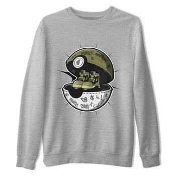 Air Jordan 4 Medium Olive shirt to match jordans Sneaker Capsule sneaker tees AJ4 Medium Olive SNRT Sneaker Release Tees Unisex Heather Grey 2 T-Shirt