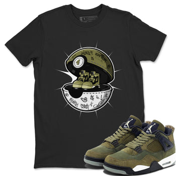 Air Jordan 4 Medium Olive shirt to match jordans Sneaker Capsule sneaker tees AJ4 Medium Olive SNRT Sneaker Release Tees Unisex Black 1 T-Shirt