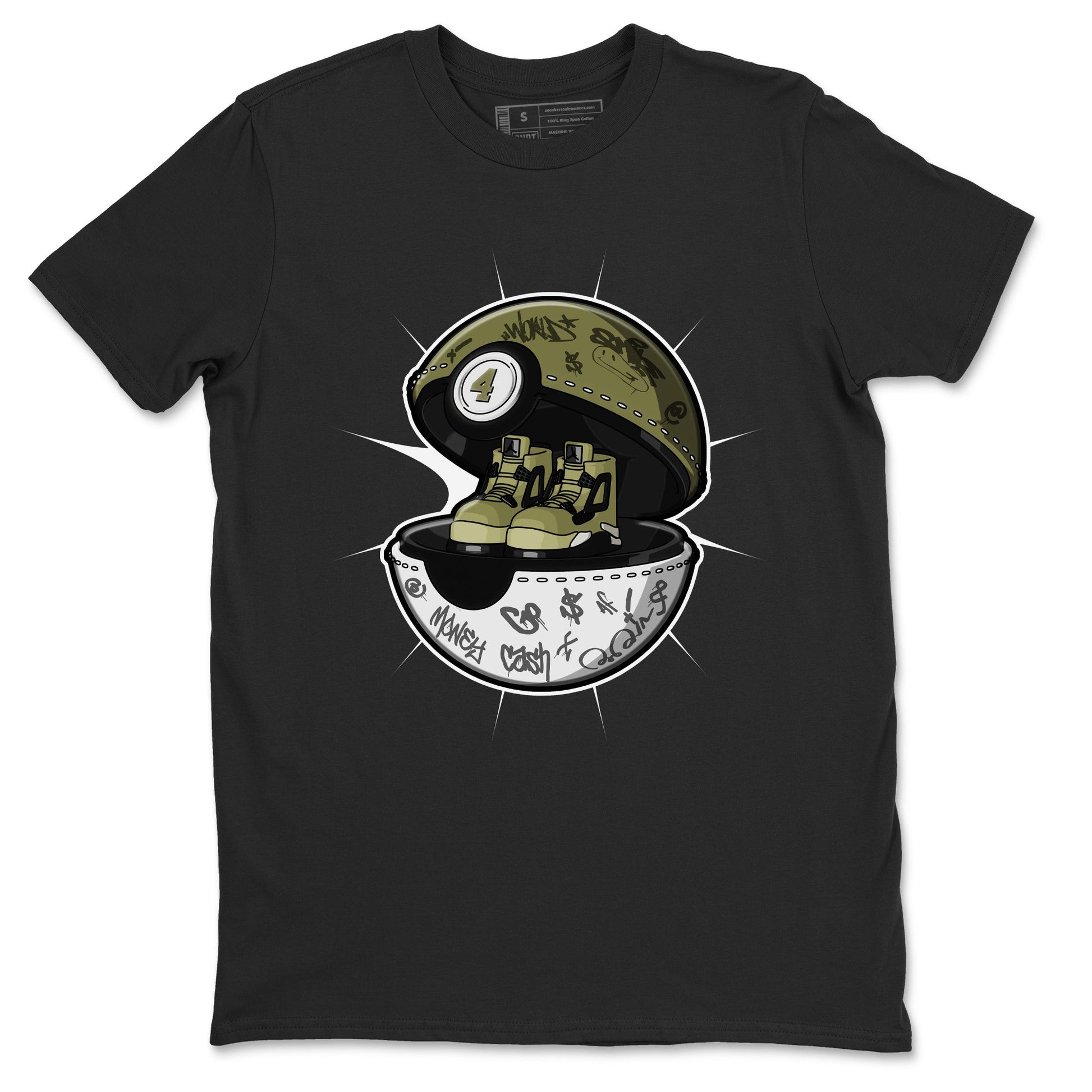 Air Jordan 4 Medium Olive shirt to match jordans Sneaker Capsule sneaker tees AJ4 Medium Olive SNRT Sneaker Release Tees Unisex Black 2 T-Shirt