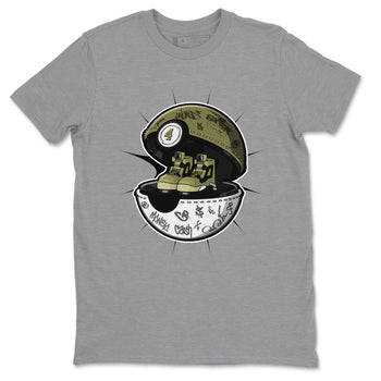 Air Jordan 4 Medium Olive shirt to match jordans Sneaker Capsule sneaker tees AJ4 Medium Olive SNRT Sneaker Release Tees Unisex Heather Grey 2 T-Shirt