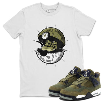 Air Jordan 4 Medium Olive shirt to match jordans Sneaker Capsule sneaker tees AJ4 Medium Olive SNRT Sneaker Release Tees Unisex White 1 T-Shirt