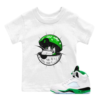5s Lucky Green shirt to match jordans Sneaker Capsule sneaker tees Air Jordan 5 Lucky Green SNRT Sneaker Release Tees Baby Toddler White 1 T-Shirt