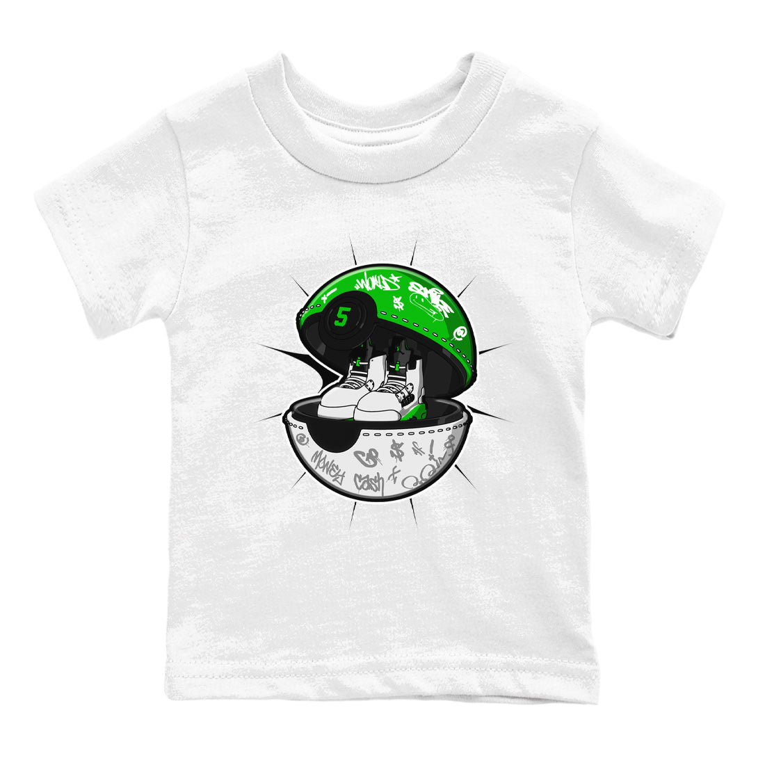 5s Lucky Green shirt to match jordans Sneaker Capsule sneaker tees Air Jordan 5 Lucky Green SNRT Sneaker Release Tees Baby Toddler White 2 T-Shirt