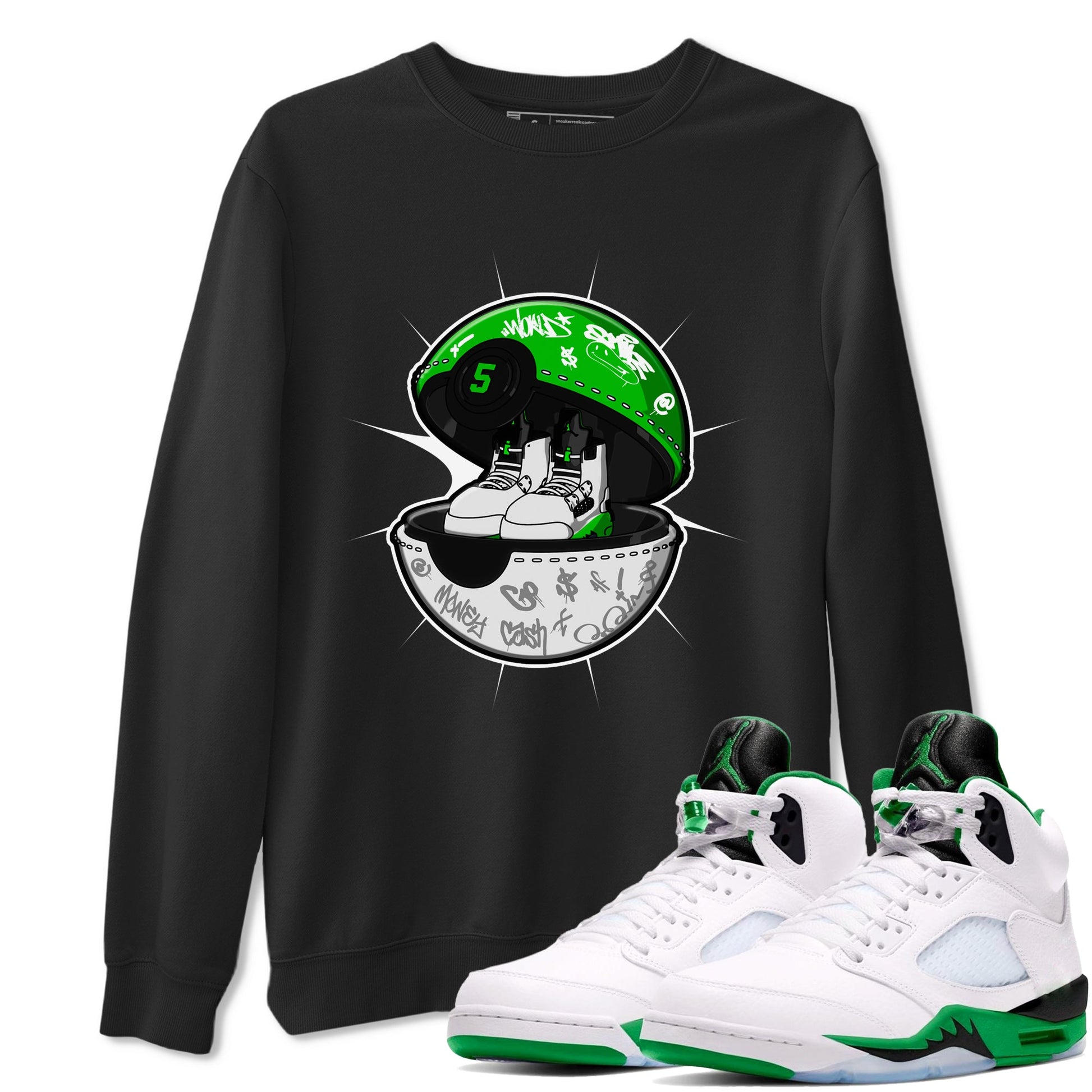 5s Lucky Green shirt to match jordans Sneaker Capsule sneaker tees Air Jordan 5 Lucky Green SNRT Sneaker Release Tees Unisex Black 1 T-Shirt