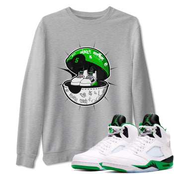 5s Lucky Green shirt to match jordans Sneaker Capsule sneaker tees Air Jordan 5 Lucky Green SNRT Sneaker Release Tees Unisex Heather Grey 1 T-Shirt