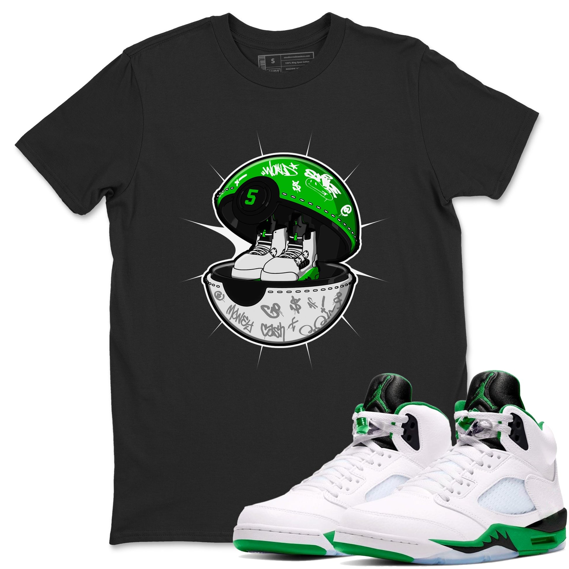5s Lucky Green shirt to match jordans Sneaker Capsule sneaker tees Air Jordan 5 Lucky Green SNRT Sneaker Release Tees Unisex Black 1 T-Shirt