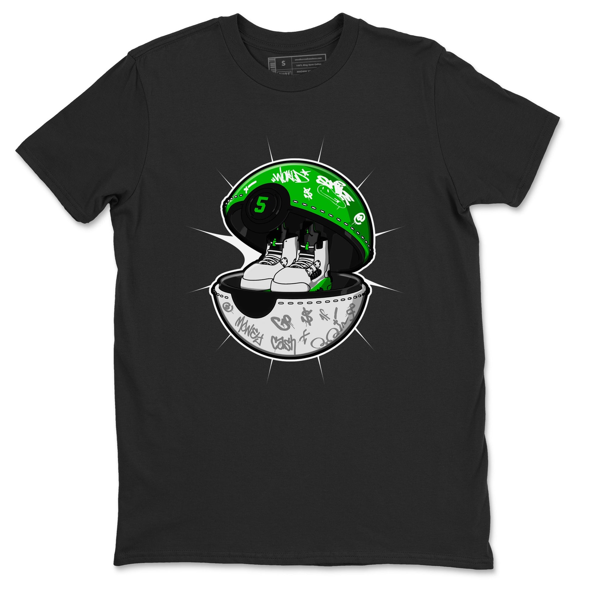 5s Lucky Green shirt to match jordans Sneaker Capsule sneaker tees Air Jordan 5 Lucky Green SNRT Sneaker Release Tees Unisex Black 2 T-Shirt