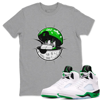 5s Lucky Green shirt to match jordans Sneaker Capsule sneaker tees Air Jordan 5 Lucky Green SNRT Sneaker Release Tees Unisex Heather Grey 1 T-Shirt