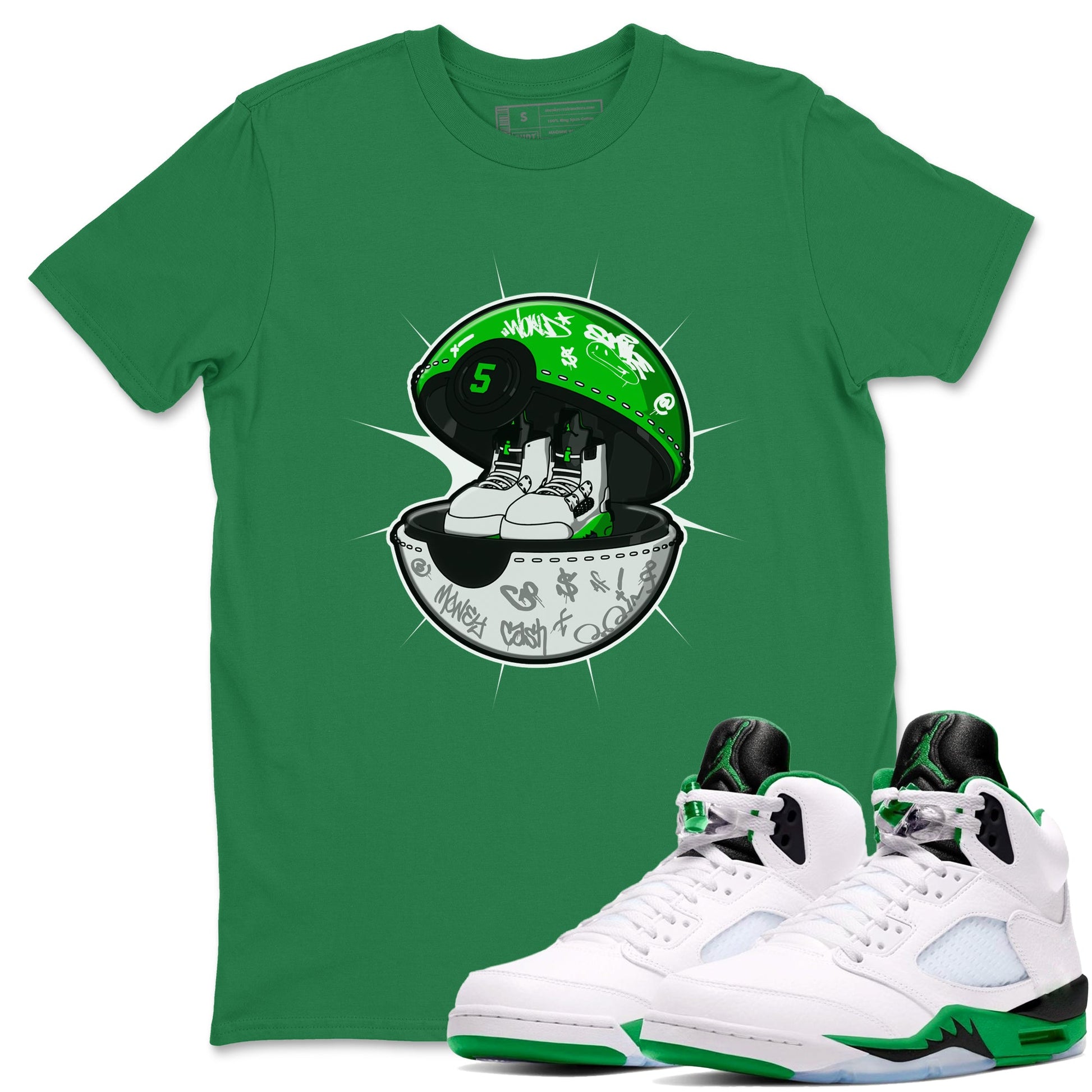 5s Lucky Green shirt to match jordans Sneaker Capsule sneaker tees Air Jordan 5 Lucky Green SNRT Sneaker Release Tees Unisex Kelly Green 1 T-Shirt