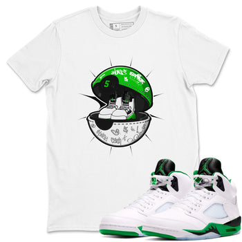 5s Lucky Green shirt to match jordans Sneaker Capsule sneaker tees Air Jordan 5 Lucky Green SNRT Sneaker Release Tees Unisex White 1 T-Shirt