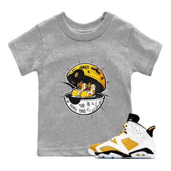 Air Jordan 6 Yellow Ochre shirt to match jordans Sneaker Capsule sneaker tees AJ6 Yellow Ochre SNRT Sneaker Release Tees Baby Toddler Heather Grey 1 T-Shirt