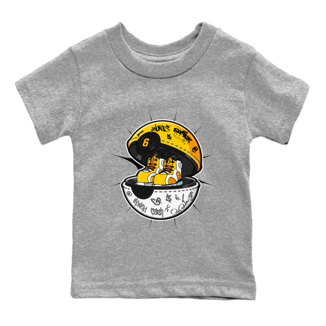 Air Jordan 6 Yellow Ochre shirt to match jordans Sneaker Capsule sneaker tees AJ6 Yellow Ochre SNRT Sneaker Release Tees Baby Toddler Heather Grey 2 T-Shirt